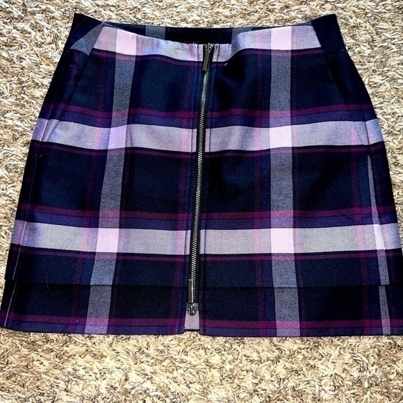 Armani Exchange Dresses & Skirts - Armani Exchange Womens Plaid  Mini Zip Mini Skirt W/ Pockets